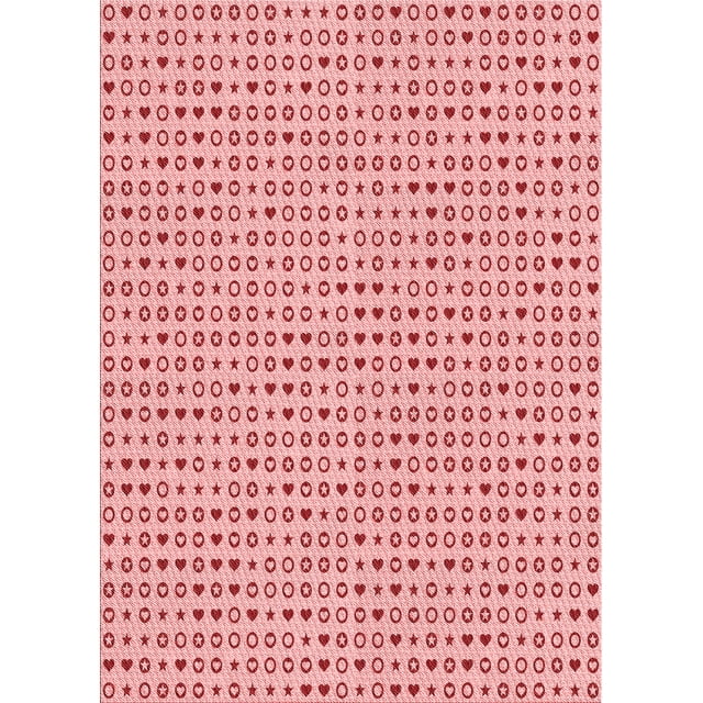 Ahgly Company Tapis Rectangulaire Lavable en Machine Intérieur Transitionnel Rose, 3 Pieds x 5 Pieds