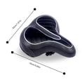thumbnail image 4 of Asiento de sillín con almohadilla suave y extra cómodo para bicicleta de Gel Cruiser de cuero PU ancho y grande, 4 of 10