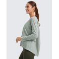 thumbnail image 3 of CRZ YOGA Pima Cotton Boat Neck Top,Workout, Loose Fit, Hip Length, Long Sleeve Shirts for Women, 3 of 5