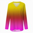 thumbnail image 3 of Towmus Women Tunic Tops Long Sleeve Fall Tops Comfy V Neck Basic Shirts Solid Color T Shirt Loose Casual Fall Blouse Basic Tees, 3 of 6