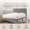 thumbnail image 2 of Upholstered Queen Platform Bed Frame,Tufted Channel Headboard,Mid-Century Bedroom Furniture,Queen Bed Frame Wood Slats,Modern Soft Boucle,64.25" x 84.5" x 45",Gray, 2 of 8