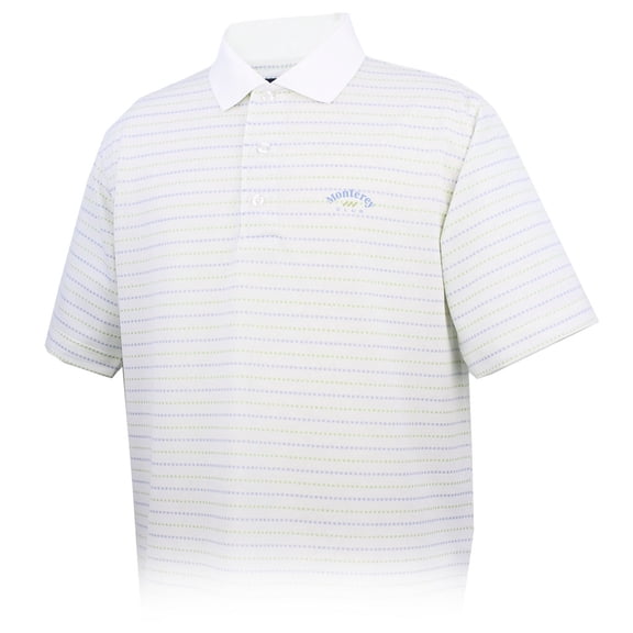 Monterey Club Men's Polyester Pin Stripe Texture Golf Polo Shirt #1606