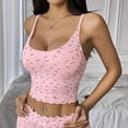 thumbnail image 4 of Blmnix Pajamas for Women Sexy Pajamas 2 Piece Pajama Set Sleepwear Sets Pajamas Square Neckline Sleeveless Pink Long Womens Pajama Sets Shorts,XL, 4 of 6