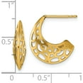 thumbnail image 3 of 14K Yellow Gold Heirloom, Graceful 18 Mm 16 Polished Fancy Cut Out Design Post J-Hoop Earrings, 3 of 3