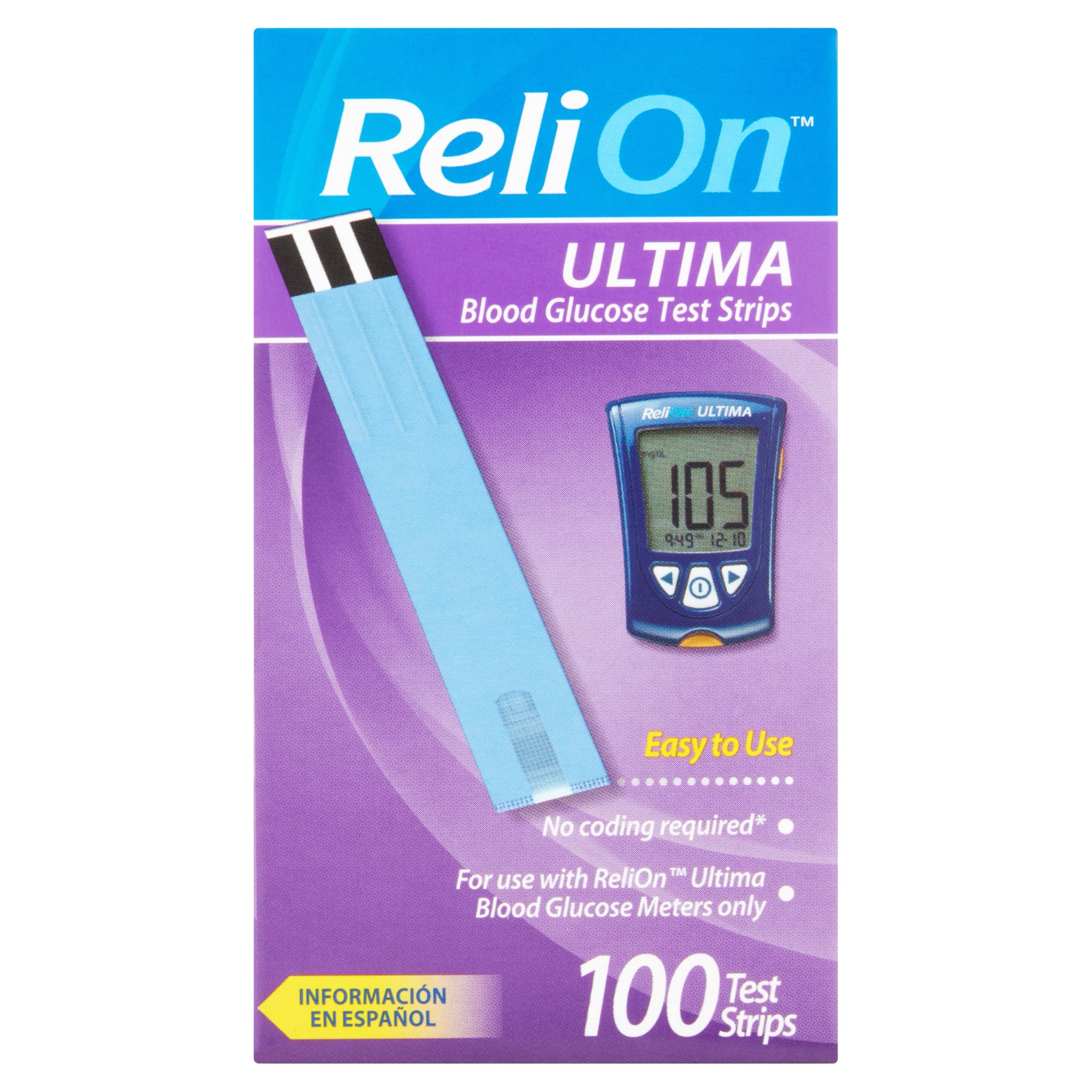 ReliOn Ultima Blood Glucose Test Strips, 100 Ct