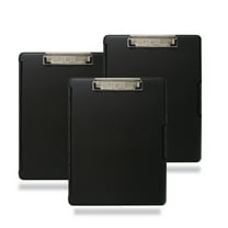 Dexas Slimcase2 Storage Clipboard with Side Opening Black 3-Pack