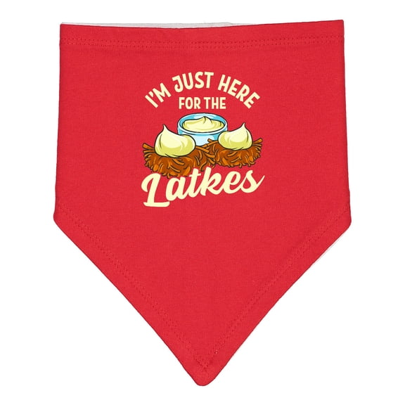 Inktastic Hanukkah Funny Here for Latkes Baby Bandana Bib