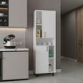 thumbnail image 3 of Depot E-Shop Corfu Pantry Cabinet, 2 Doors, 4 Legs, 9 Shelves, White, 3 of 7