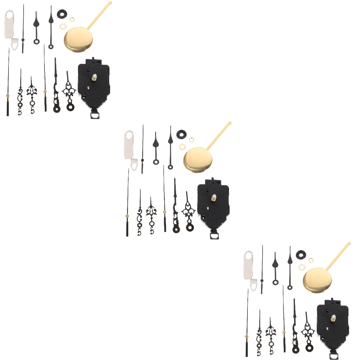 LITINKIMI Clock Mechanism 3Sets Black for DIY Projects Classic and Durable