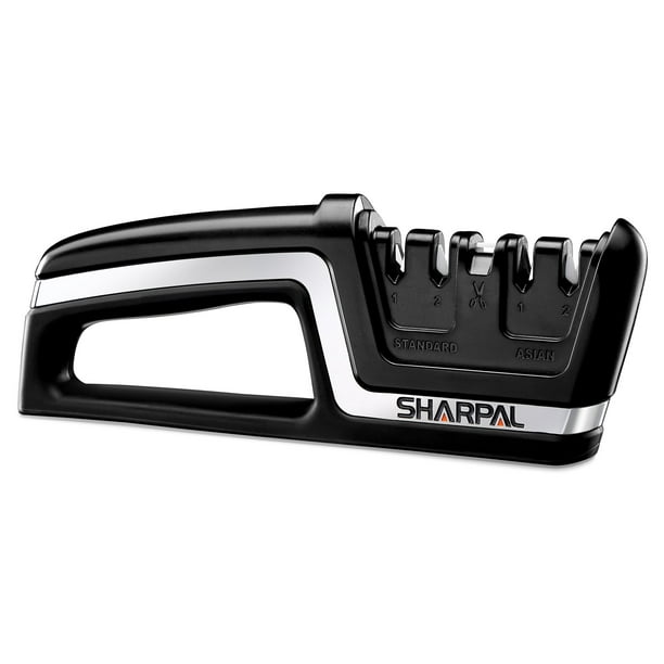 SHARPAL 104N Afilador profesional 5 en 1 de cuchillos y tijeras de chef de cocina, herramienta de afilado para cuchillos rectos y dentados