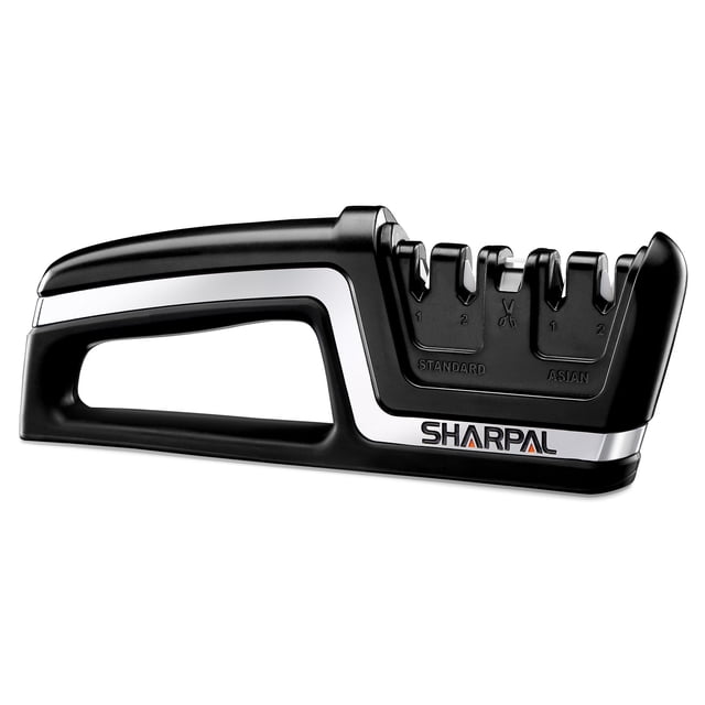 SHARPAL 104N Afilador profesional 5 en 1 de cuchillos y tijeras de chef de cocina, herramienta de afilado para cuchillos rectos y dentados