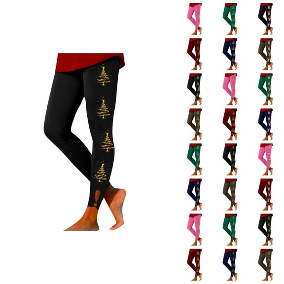 Christmas Leggings for Women 2025 Casual High Waisted Workout Yoga Pants Xmas Holiday Tights