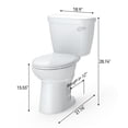thumbnail image 3 of EDTara White Elongated Toilet, Two-Piece Design With 1.28 Gpf Powerful Flush, 16 Inch Comfort Height, 19 Inch Extended Bowl, Slow Close Seat, and 12 Inch Rough In, 3 of 9