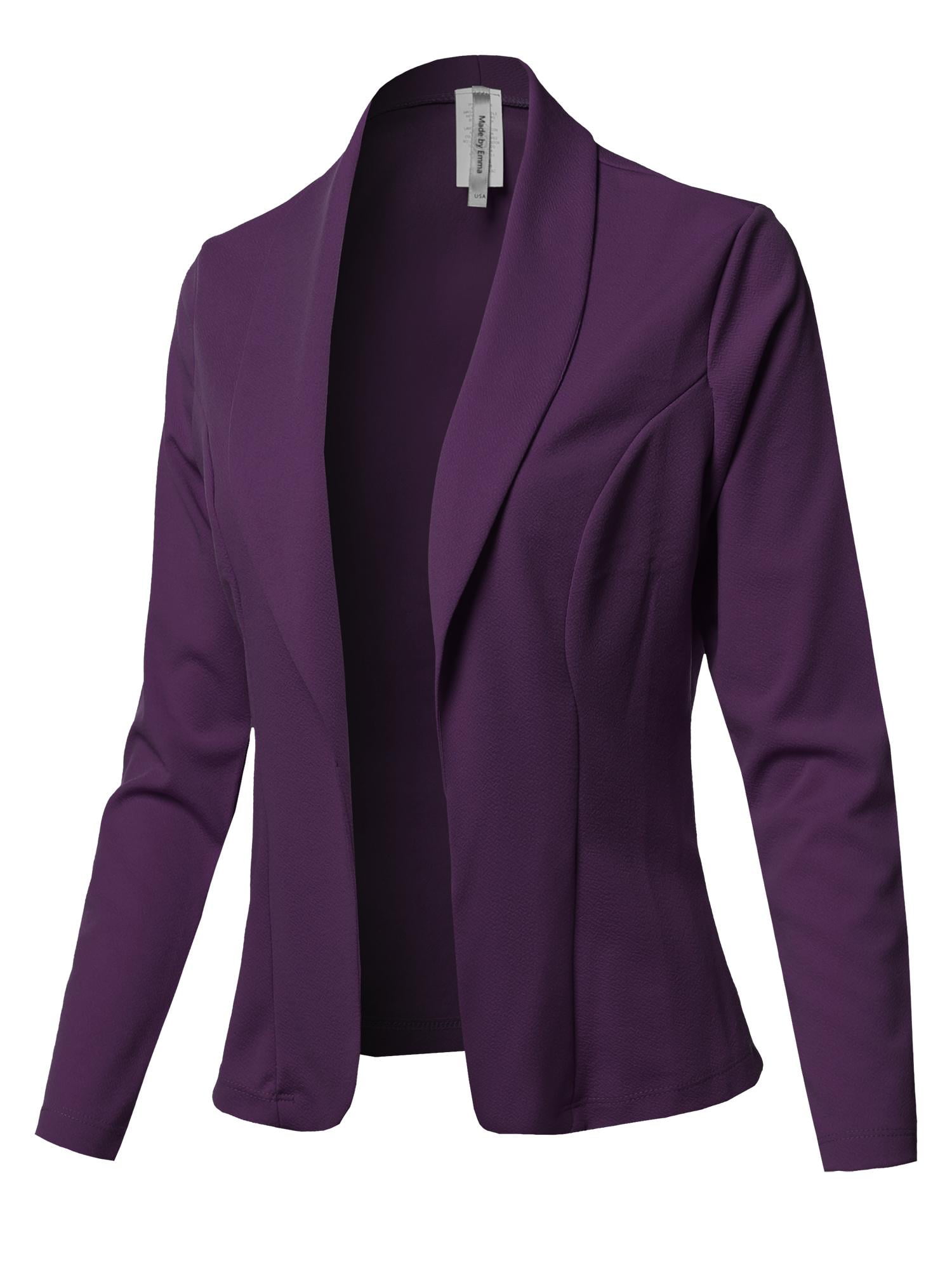 FashionOutfit Women's Solid Long sleeve Open Front Office Blazer Jacket ...
