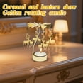 thumbnail image 3 of Hot Spinning Rotary Metal Carousel Tea Light Candle Holder Stand Light, Christmas Gift, Two Little Deer Design, Version B, 3 of 4