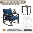thumbnail image 4 of UDPATIO 3-Piece Metal Patio Rocking Chair Set with 2 Outdoor Rockers, 6.5-Inch Olefin Cushions and Coffee Table, 350 lb Capacity, Navy Blue, 4 of 8