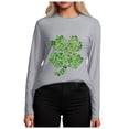 thumbnail image 5 of UngA St Patrick's Day Shirts for Women Lucky Shamrock Tshirt Saint Patricks Day Green Clover Long Sleeve Tops,Size M, 5 of 8