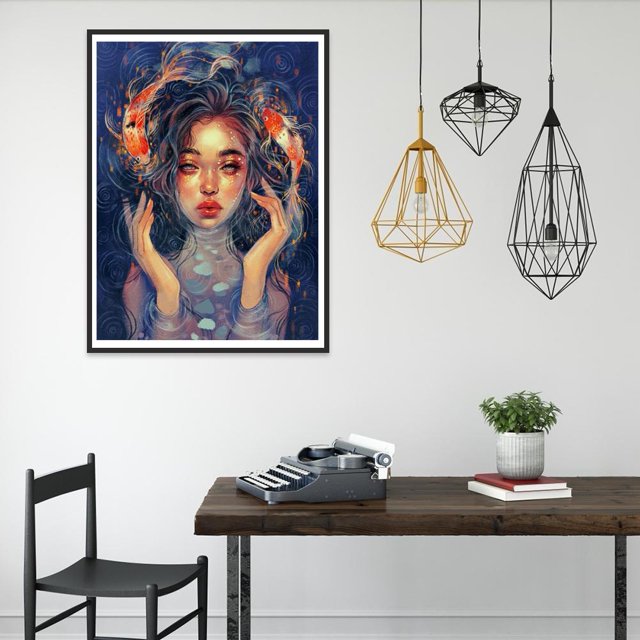 Cuadros Decorativos 5D bricolaje completo taladro diamante pintura chica bordado mosaico Craft Kit (W1528) Likrtyny embutido en tela