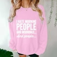 thumbnail image 5 of Jinhomg Novelty Sweatshirt for Women Trendy Letter Print Casual Tops Oversized Comfy Long Sleeve Drop Shoulder Pullover Ladies Cute Gift Pink S, 5 of 6