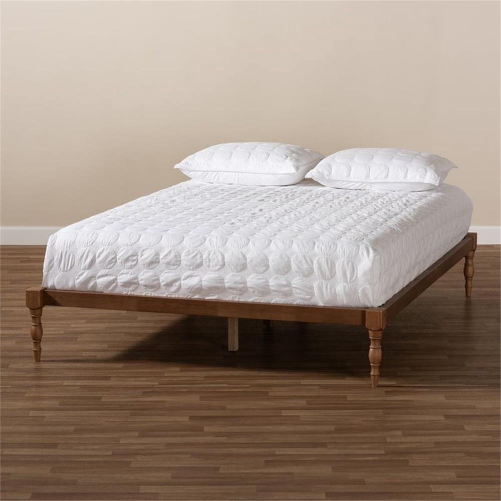 Baxton Studio Iseline Platform Wood Bed Frame, Walnut, King
