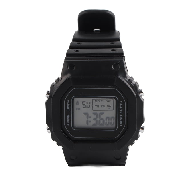 Reloj deportivo electrónico LED, resistente al agua, ligero y luminoso, para niños y niñas, color negro