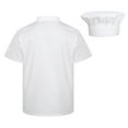 thumbnail image 4 of MSemis Men's Short Sleeve Button Chef Coat Jacket Kitchen Cook Shirt Uniforms for Food Service White+Hat M, 4 of 5