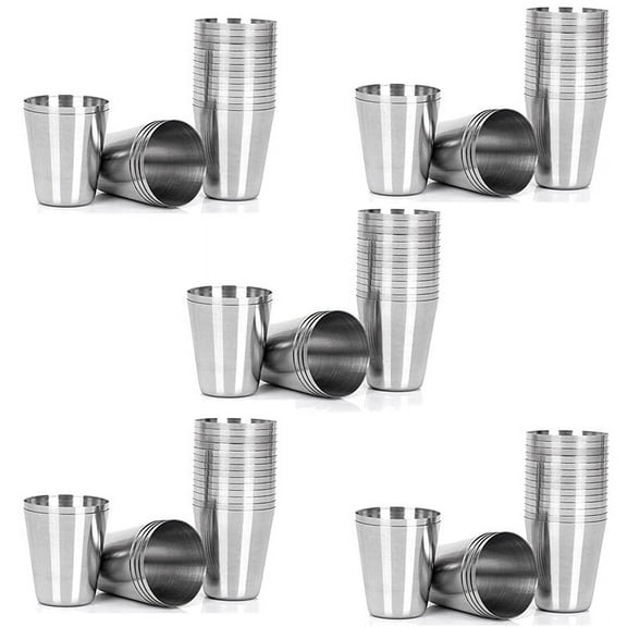 75 Pcs Stainless Steel Shot Glasses Drinking Vessel,30Ml(1Oz) Camping Travel Coffee Tea Cup,for Whiskey Tequila Liquor,75 x Stainless Steel Shot Glasses,Silver