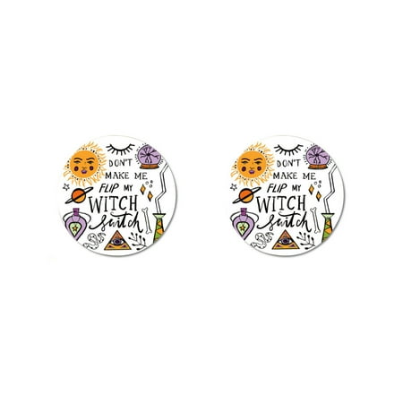 

Hocus Pocus Cute Fridge Magnets - 3 Inch Round Flat Magnets for Refrigerators Home Kitchens - 2 Pack