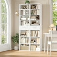 thumbnail image 7 of Homfa 7-Tier Bookcase with 2 Drawers, 72.8" H Double Wide Bookcase with 4 Adjustable Shelves for Study Office Living Room, White, 7 of 7