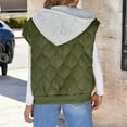 thumbnail image 4 of WTOBBY Women's Color Block Sleeveless Vest, Drawstring Hooded Tank Jacket, Casual All-Match Outerwear, Lightweight Layering Piece, Streetwear Style for Women,Army Green L, 4 of 4