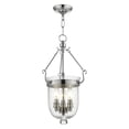 thumbnail image 4 of 5084-91 Livex Lighting Jefferson - 3 Light Chain Lantern in Traditional Style - 12 Inches wide by 25 Inches high-Brushed Nickel Finish    -Traditional, 4 of 7