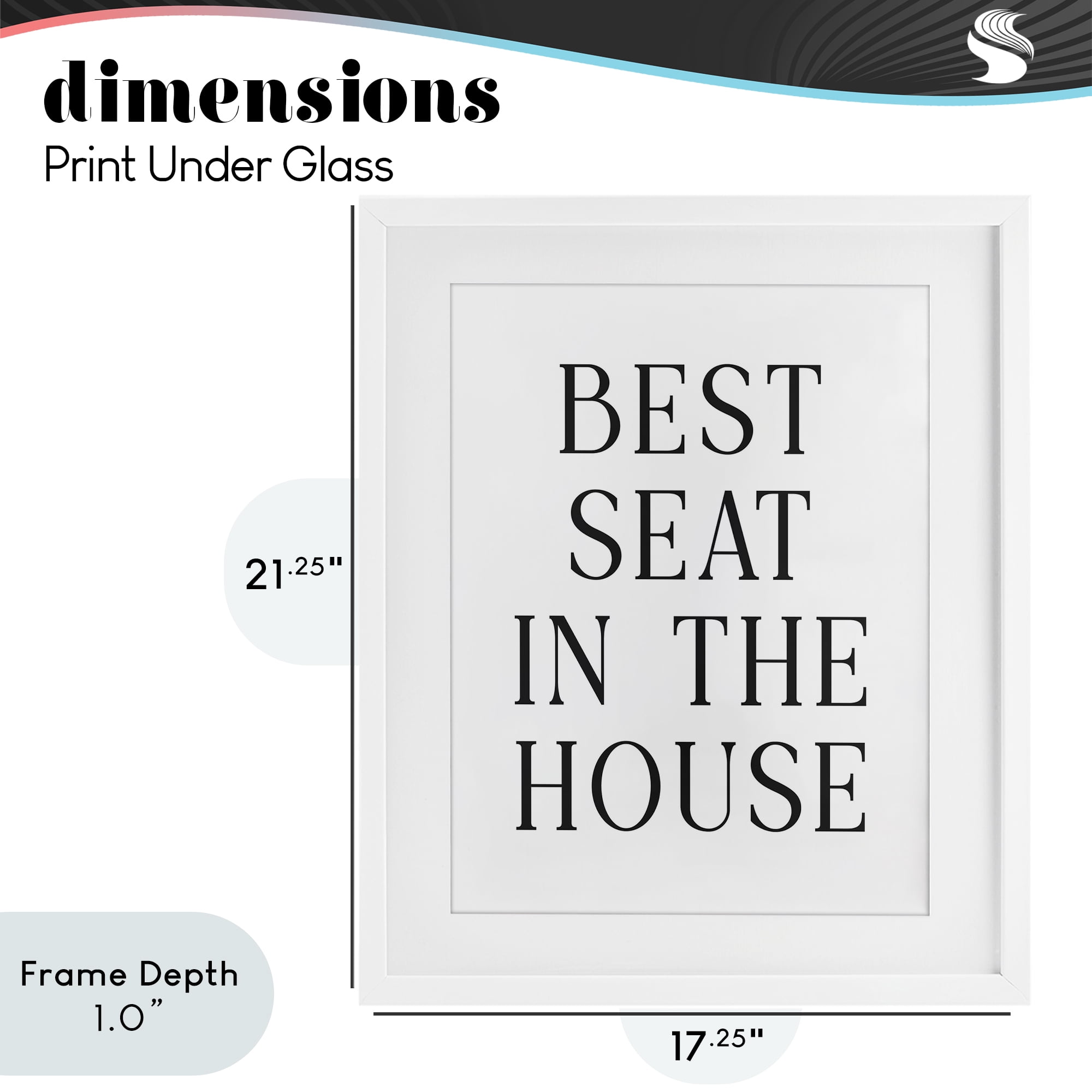 Stupell Industries Best Seat Bathroom Toilet White Framed Print Under Glass, design by Lettered and Lined