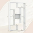thumbnail image 3 of Costway 47" Tall Bookshelf Modern Geometric Bookcase with Open Shelves Anti-tipping Kits White, 3 of 9