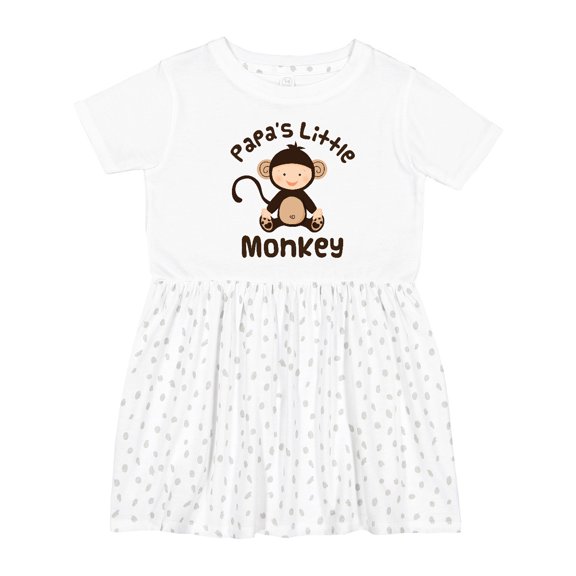 Inktastic Papas Little Monkey Boys Funny Girls Toddler Dress