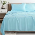 thumbnail image 3 of Superior 3-Piece Rayon From Bamboo Light Blue Sheet Set, Twin XL, 3 of 10