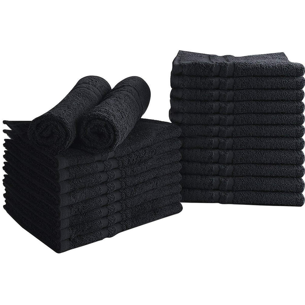 Beauty Threadz Towels Cotton Bleach Proof Salon Towels (72Pack, Black