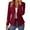 Wine, variant on cocolona Cropped Blazers for Women Business Casual Long Sleeve Crew Neck Pleated Jacket Lightweight Work Office Cardigan