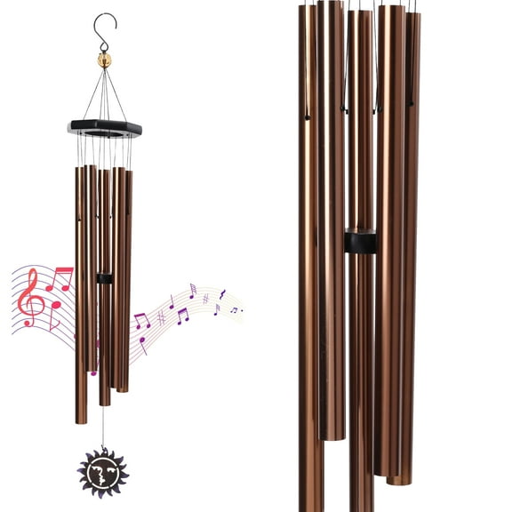 Outdoor Wind Chimes,Metal Wind Chime with Relaxing Tone for Garden, Sun Face Hanging,For Patio, Home Decor