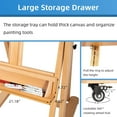 thumbnail image 2 of Falling in Art Extra Large H-Frame Beechwood Studio Easel with Adjustable Canvas Holder, Storage Tray, and Rolling Wheels, 2 of 8