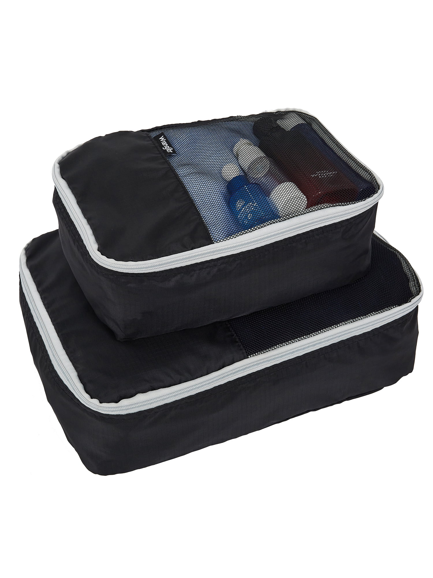 Wrangler 4-Piece Rolling Hard Side Luggage Set for Travel, Black