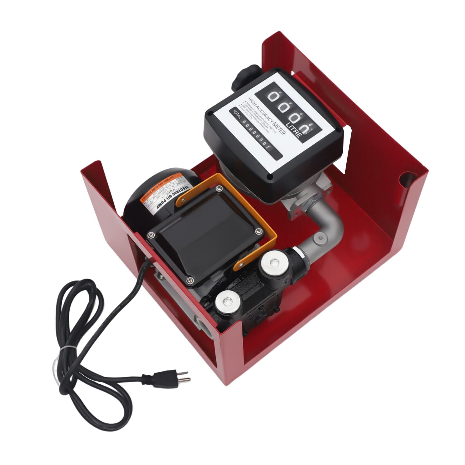 Electric Oil Fuel Diesel Gas Transfer Pump W/ Nozzle Meterr Oil Fuel Diesel 110V