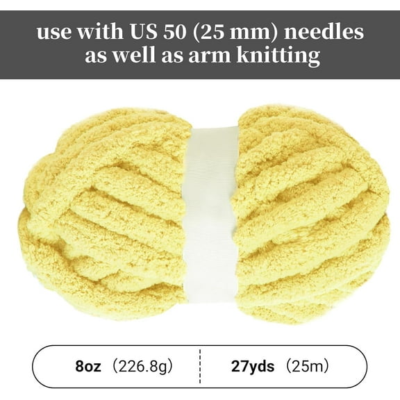 1 Pack Chunky Chenille Yarn for Crocheting & Knitting, 27yds 8 oz Each Skein Soft Fluffy Kitting Yarn Set, Thick Velvet Plush Yarn for Handcrafts Weaving Making Blankets