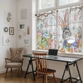 thumbnail image 5 of Easter Tier Curtains 54 Inch Length, Spring Bunny Eggs Tree Butterfly Grey Wooden Cafe Short Curtains for Bathroom Over Sink, Small Kitchen Curtain Light Filtering Tiered Drapes 2 Panels 27.5"Wx54"L, 5 of 8