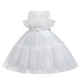 thumbnail image 4 of Otqutp Wedding Dress for Baby Girls Toddler Kids Baby Girls Bow Tulle Patchwork Party Princess Dress Clothes 1-5Y Swing Dress for Toddler Girls(White,2-3 Years), 4 of 8