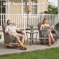 thumbnail image 3 of POCASSY 3PCS Outdoor Swivel Chair Set with Side Table, All Weather Wicker Patio Swivel Chairs with 2-tier Side Table for Porch Garden Balcony - Gray, 3 of 17