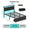 thumbnail image 3 of Satifur Full Bed Frame with Upholstered Storage Headboard & 2 Drawers, Platform Metal Bed with 2 USB Ports and Outlets, Under-bed Storage and Noise Free Design, 3 of 10