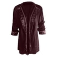 thumbnail image 5 of Jackets for Women Vintage Floral Lace Velvet Open Front Steampunk Slim Trendy Outwear Coat Red, 5 of 5