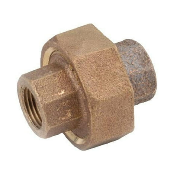 Anderson Metals 738104-06 Pipe Fitting, Union, Lead Free Red Brass, 3/8 In. - Quantity 5