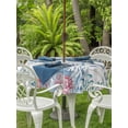 thumbnail image 2 of Outdoor Tablecloth with Umbrella Hole and Zipper, Coastal Octopus Round Table Cloth 54 Inch Waterproof Tablecloth, Beach Nautical Ocean Coral Seahorse Vintage Picnic Table Cover for Patio Camping, 2 of 7