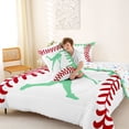 thumbnail image 4 of Erosebridal Mint Dripping Baseball Stitch & Hitter Silhouette Graphic Queen Comforter Set 3pcs, Baseball Graphic Bedding Comforter Set for Boys And Girls Kids,Lightweight Room Decor, 4 of 6